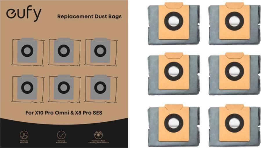 Eufy Anti-Bacteriele en Ontgeurende Stofzakken