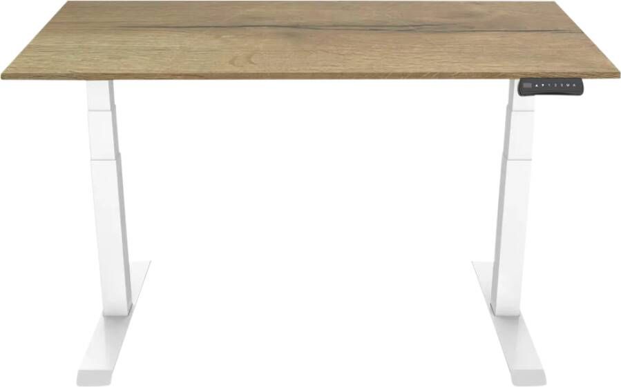 Euroseats Elektrisch Zit Sta Bureau 140 x 80 Wit Eiken