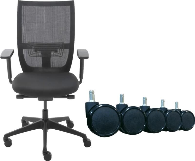 Euroseats Curve Bureaustoel + Wielen Voor Harde Vloeren