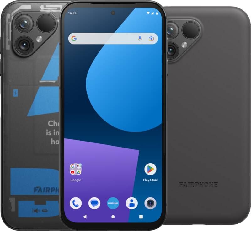 Fairphone 5 256GB Transparant 5G + Protective Back Cover Zwart
