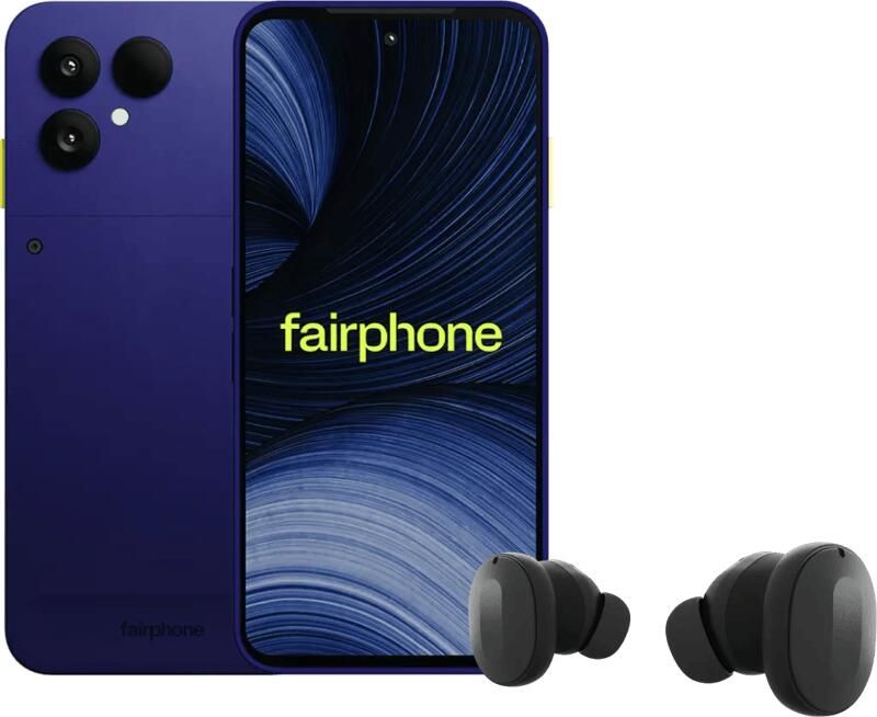 Fairphone 6+ 256GB Blauw 5G + Fairbuds Wireless Zwart