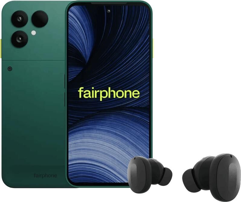 Fairphone 6+ 256GB Groen 5G + Fairbuds Wireless Zwart