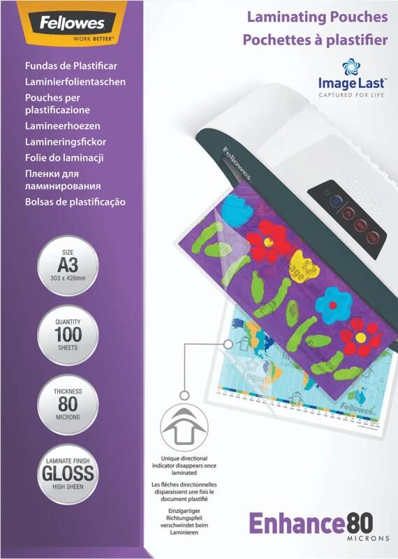 Fellowes Lamineerhoezen Enhance 80 mic A3 (100 stuks)