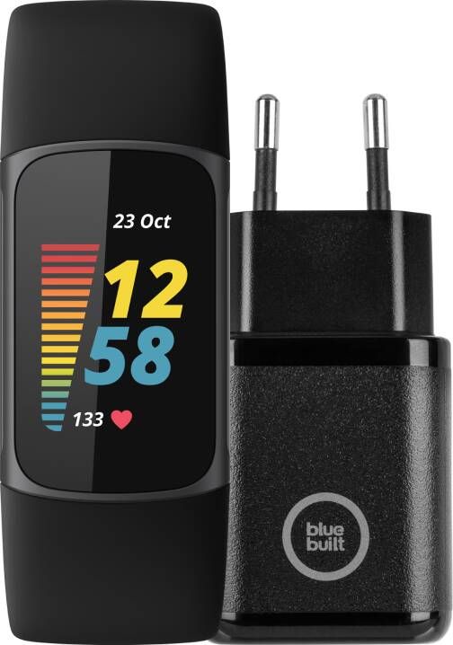 Fitbit Charge 5 Zwart + Bluebuilt Oplader