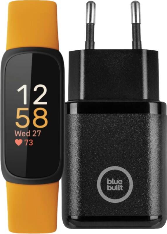 Fitbit Inspire 3 Oranje + BlueBuilt Oplader