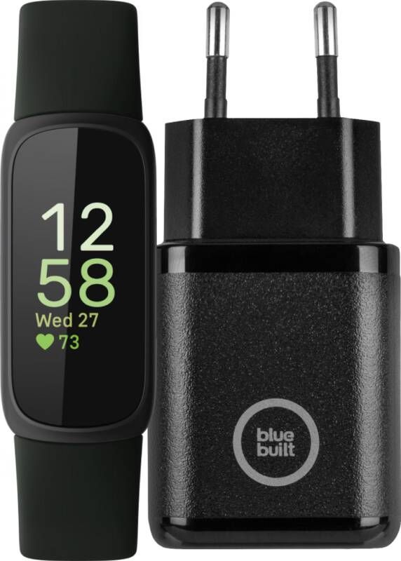 Fitbit Inspire 3 Zwart + BlueBuilt Oplader