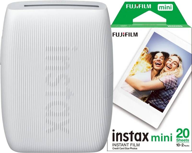 Fujifilm instax Mini Link 3 Clay White + Mini Colorfilm Glossy (20 stuks)