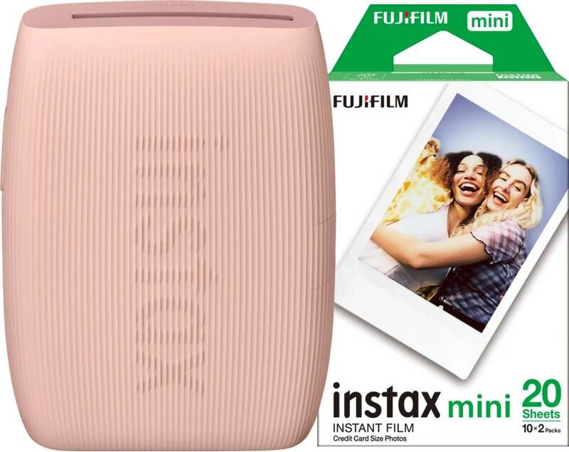 Fujifilm instax Mini Link 3 Rose Pink + Mini Colorfilm Glossy (20 stuks)