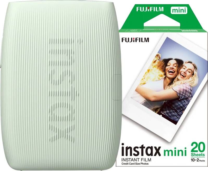 Fujifilm instax Mini Link 3 Sage Green + Mini Colorfilm Glossy (20 stuks)