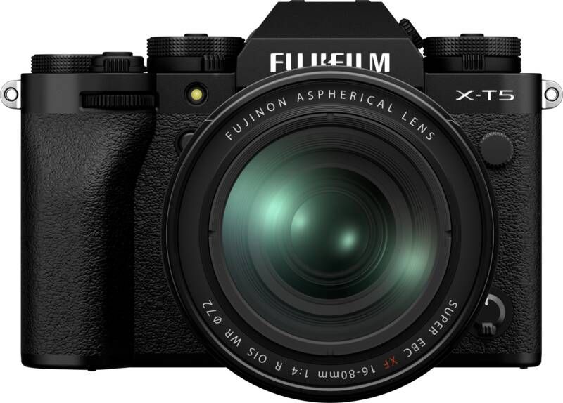 Fuji film X-T5 Zwart + XF16-80mm F4 R OIS WR | Systeemcamera's | Fotografie Camera s | 4547410486537