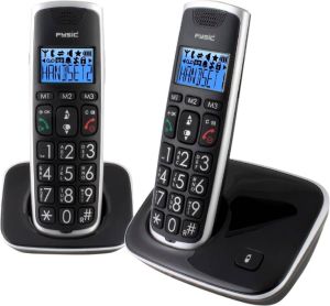Fysic Senioren DECT telefoon met grote toetsen 2 handsets FX-6020 Zwart
