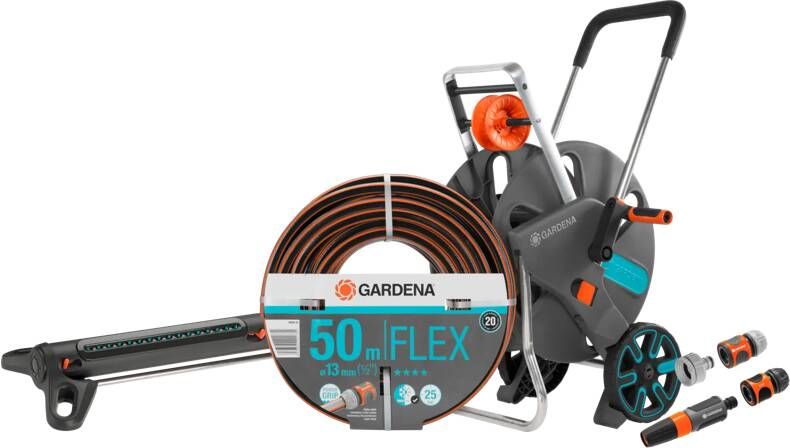 Gardena Comfort FLEX 50m CleverRoll L Medium Sproeierpakket