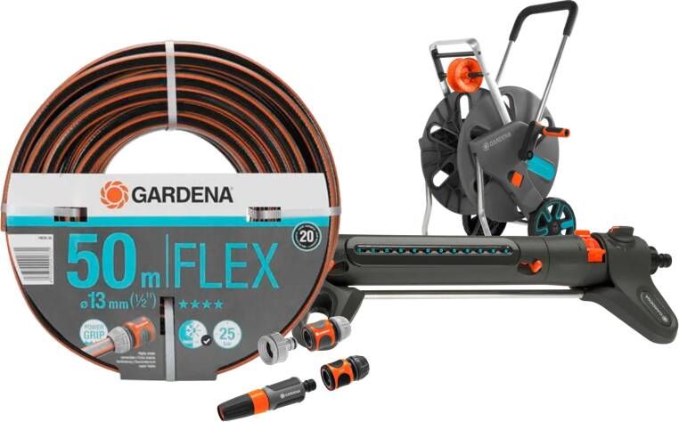 Gardena Comfort FLEX 50m CleverRoll M Small Sproeierpakket