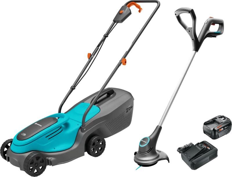 Gardena PowerMax 30 18V P4A Solo + SmallCut 23 18V P4A Solo + Bosch Starterset 18V 4 0 Ah