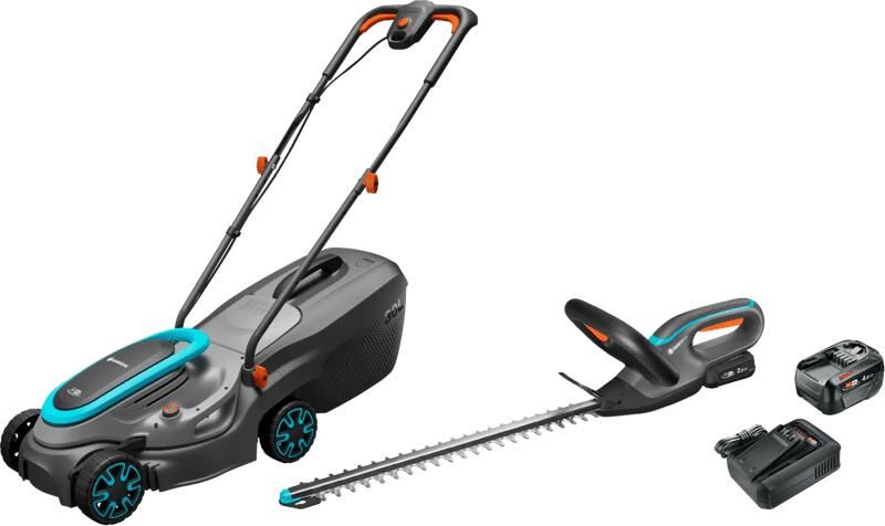 Gardena PowerMax 32 18V P4A Solo + EasyCut 45 18V + Bosch Starterset 18V 4 0 Ah