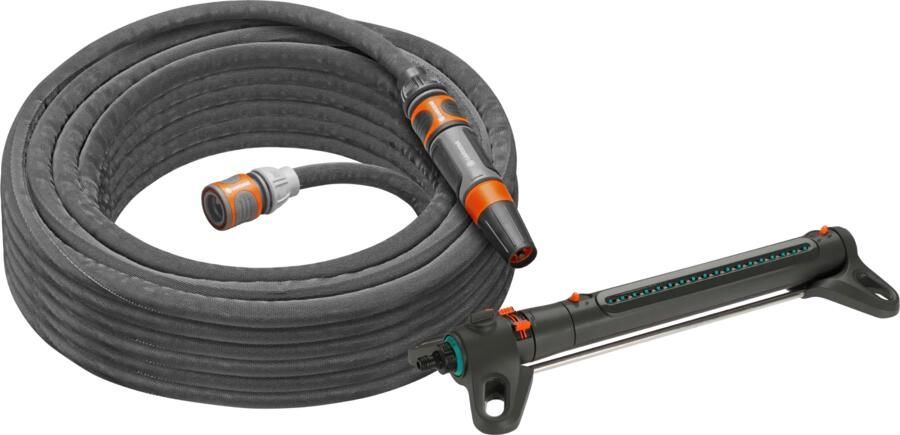 Gardena Textielslang Liano Life 15m Set + Zwenksproeier AquaZoom L