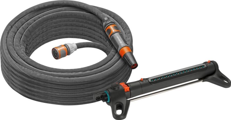 Gardena Textielslang Liano Life 15m Set + Zwenksproeier AquaZoom M