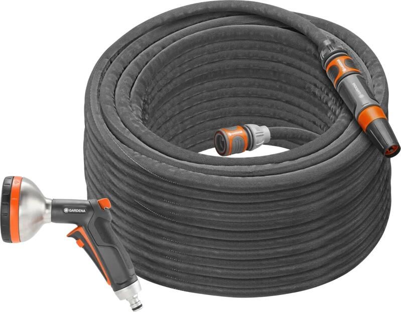Gardena Textielslang Liano Set 30m Spuit + Premium Broes Metaal
