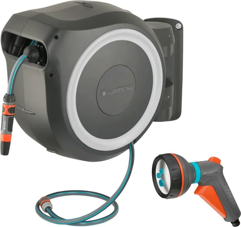 Gardena Wandslangenbox 25 RollUp M L Wit + Classic Multifunctionele Broes