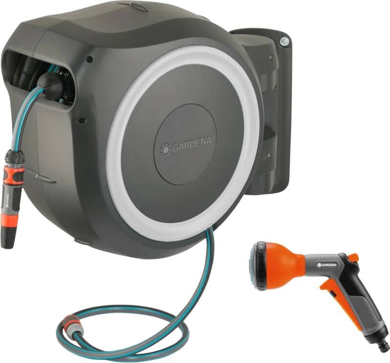 Gardena Wandslangenbox 35 RollUp XL Wit + Classic Multifunctionele Broes