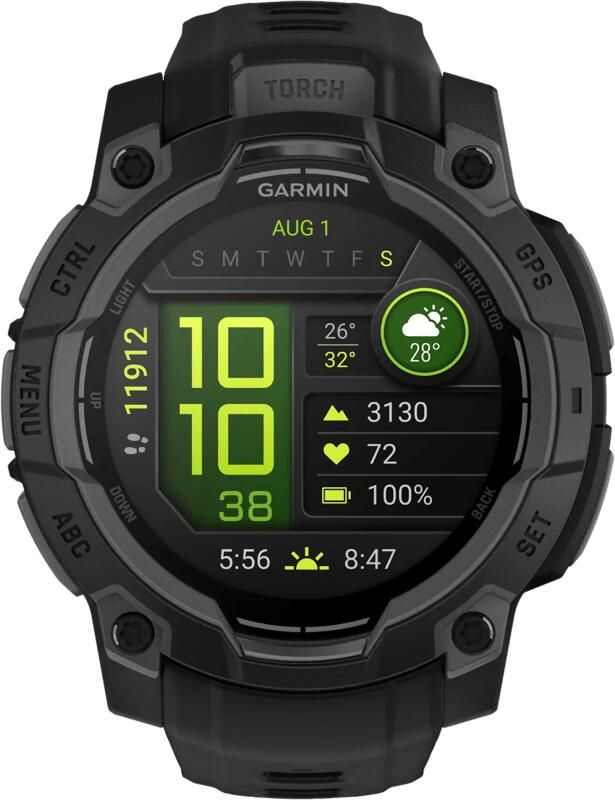 Garmin Instinct 3 45mm AMOLED Black Bezel with Black Band Smartwatch Zwart