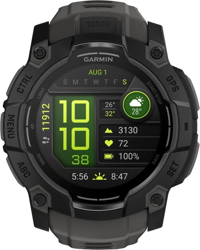 Garmin Instinct 3 50mm AMOLED Black Bezel with Charcoal Band Smartwatch Zwart