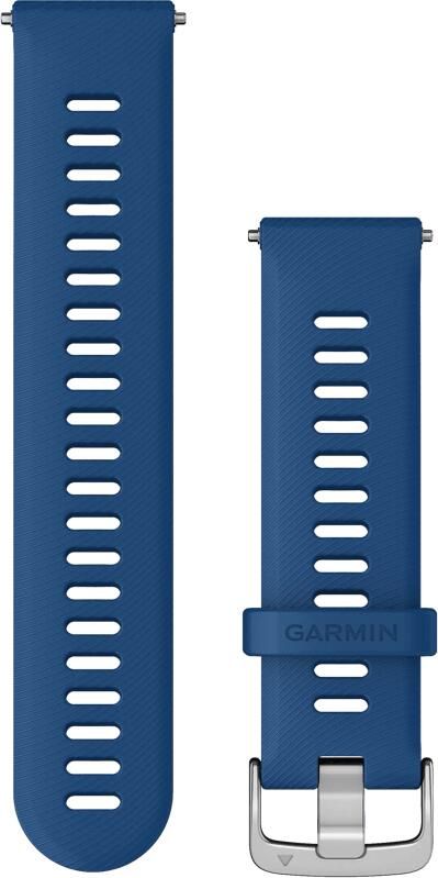 Garmin Siliconen Bandje Blauw Zilver 22mm