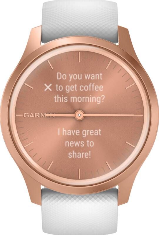 Garmin vivomove Style Smartwatch met mechanische wijzers en kleurentouchscreen Rose Goud Wit