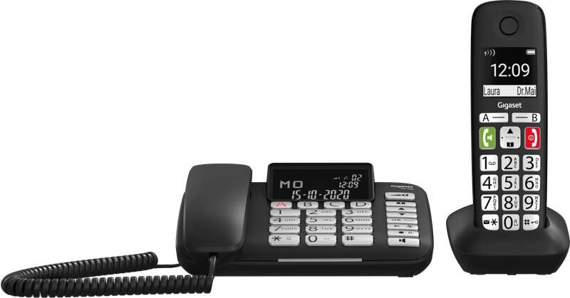 Gigaset DL780 Combi seniorentelefoon Huistelefoon Zwart