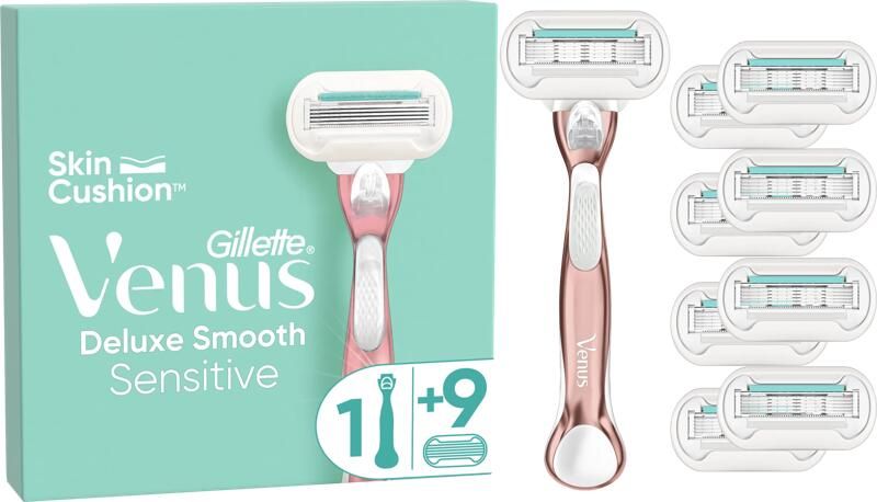 Gillette Venus Deluxe Smooth Sensitive 1 Scheermes 9 Scheermesjes