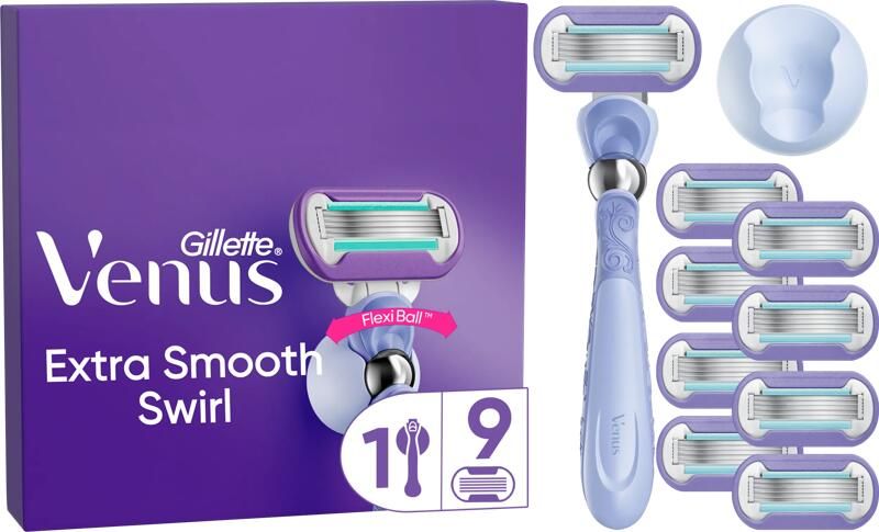 Gillette Venus Deluxe Smooth Swirl 1 Handvat 9 Scheermesjes Voor Een Extra Gladde Scheerbeurt