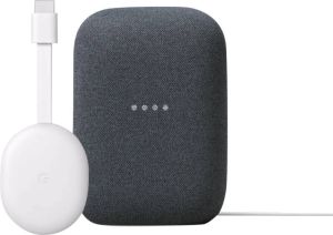 Google Chromecast 4K met TV + Nest Audio Chalk