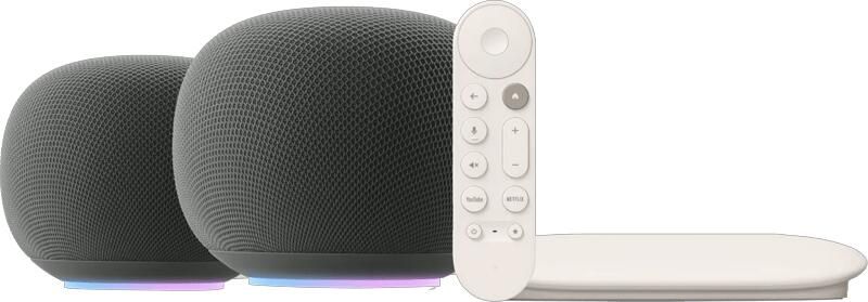 Google Home Speaker Grijs Duo Pack + TV Streamer 4K