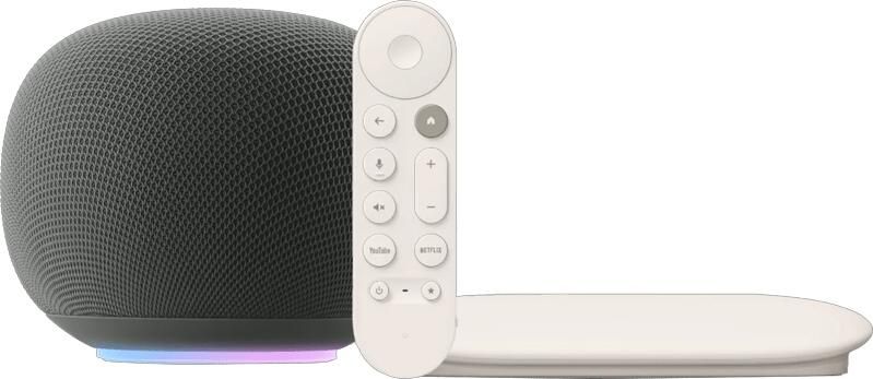 Google Home Speaker Grijs + TV Streamer 4K