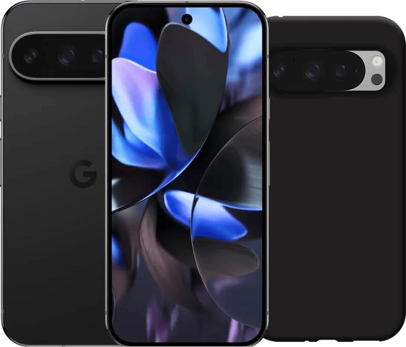 Google Pixel 9 Pro 128GB Zwart 5G + Just in Case Soft Design Back Cover Zwart