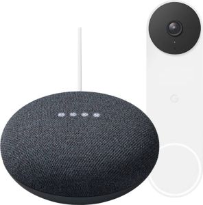 Google Nest Mini Grijs + Deurbel