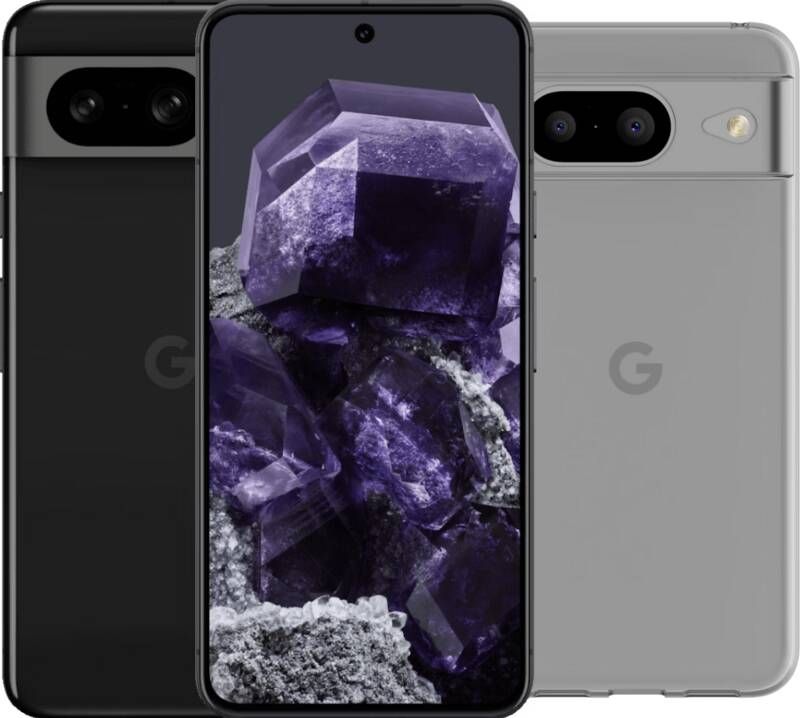 Google Pixel 8 128GB Zwart 5G + BlueBuilt Back Cover Transparant