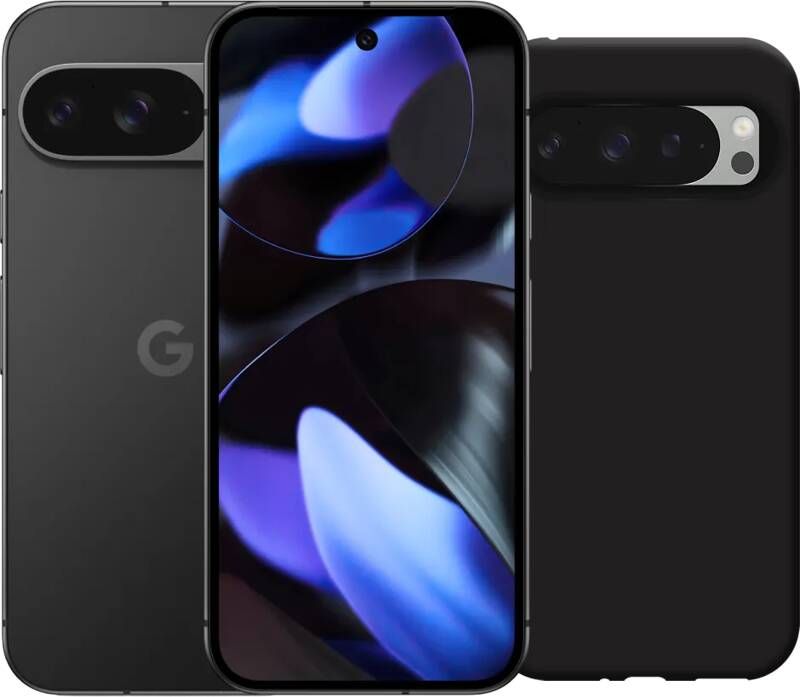 Google Pixel 9 256GB Zwart 5G + Just in Case Soft Design Back Cover Zwart
