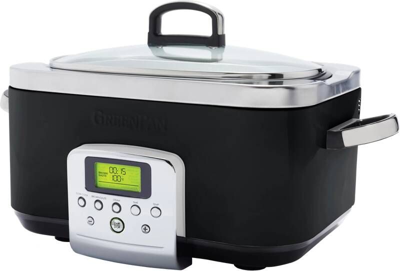 Greenpan Slowcooker 6.0 liter Black Keramische anti-baklaag