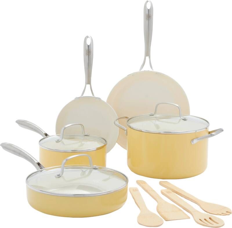 Greenpan GreenLife Artisan Pannenset 12-delig Geel