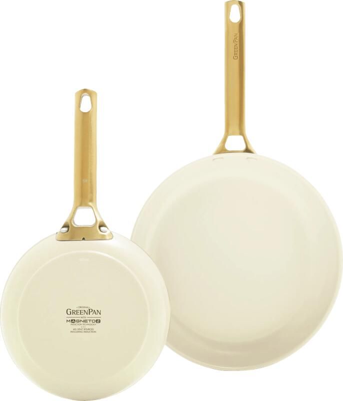 Greenpan Padova Reserve 20 + 26 cm koekenpannenset Cream White