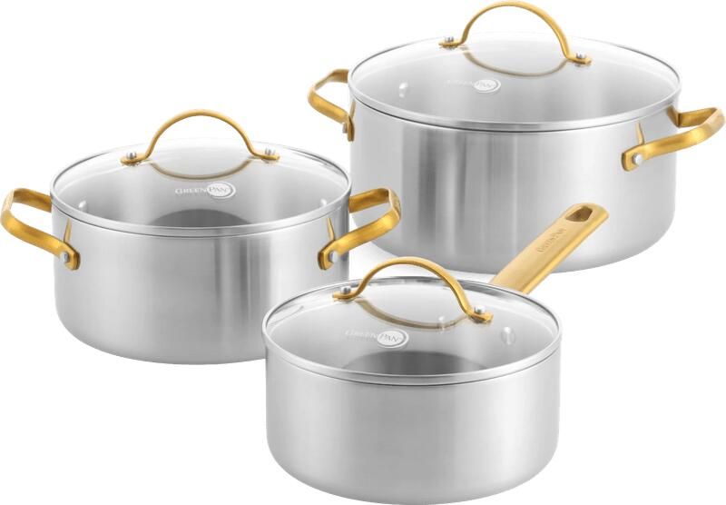 Greenpan Padova Reserve 3-ply Stainless Steel Kookpannenset 6-delig