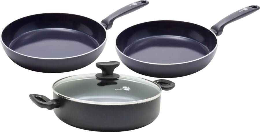 Greenpan Torino Keramische koekenpannenset 24 + 28 cm + hapjespan