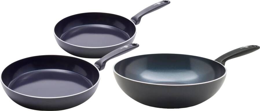 Greenpan Torino Keramische koekenpannenset 24 + 28 cm + Wokpan 28 cm
