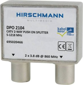 Hirschmann Iec Opsteek Splitter Tv 9.5(f)-2x9.5(m)