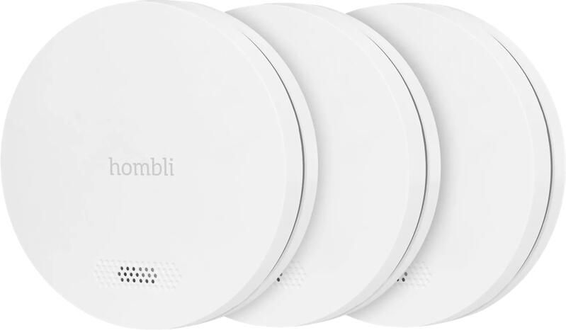 Hombli Slimme Rookmelder met Magneet Brandmelder 10 jaar batterij 85dB App & mobiele meldingen Eenvoudige installatie 3 stuks Wit