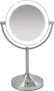 HoMedics MIR8150 Dubbelzijdige Make Up Spiegel met Verlichting Vrijstaand 7x vergroting spiegel met ringverlichting