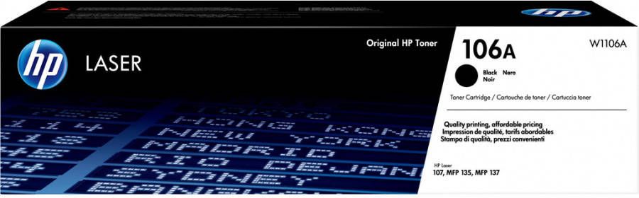 HP 106A W1106A originele zwarte tonercartridge voor Laser 107 printers en Laser 135 137 MFP&apos;s