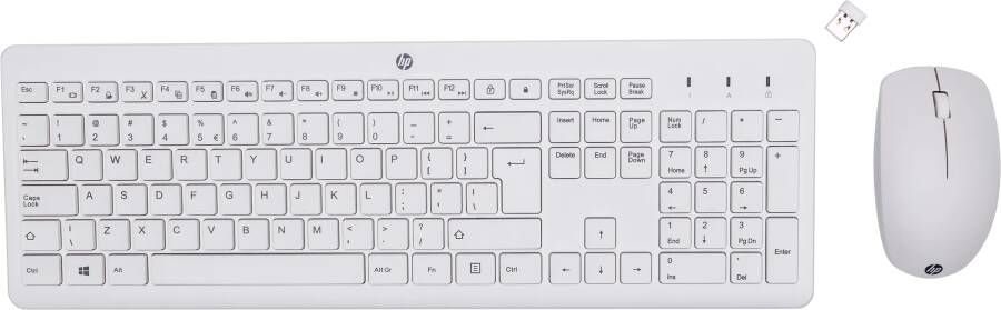 HP 230 WL Mouse+KB Combo WHT EURO Toetsenbord Wit