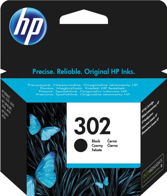 HP 302 INK BLACK inktcartridges (zwart)